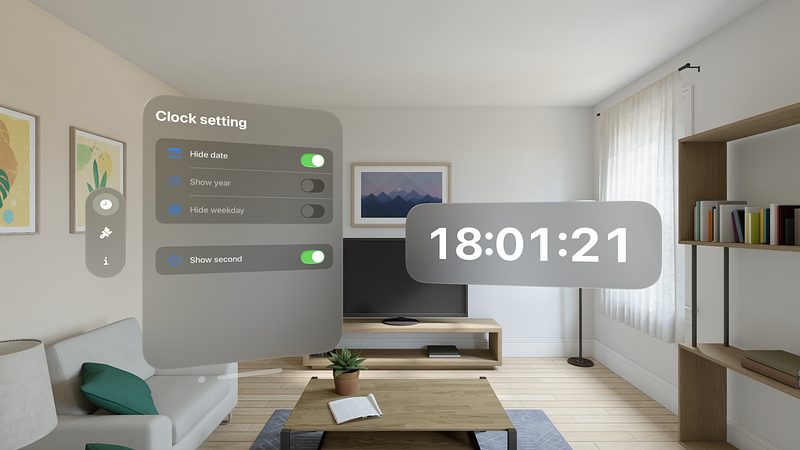 Screenshot of SpatialClock for Shared Space