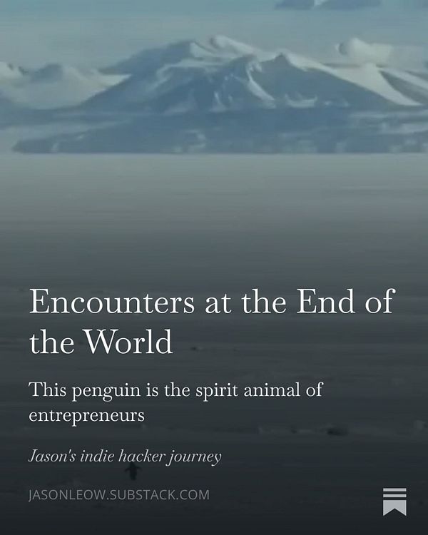 Front page of a newsletter titled 'Encounters at the End of the World' featuring an image of a building in a snowy or icy landscape.