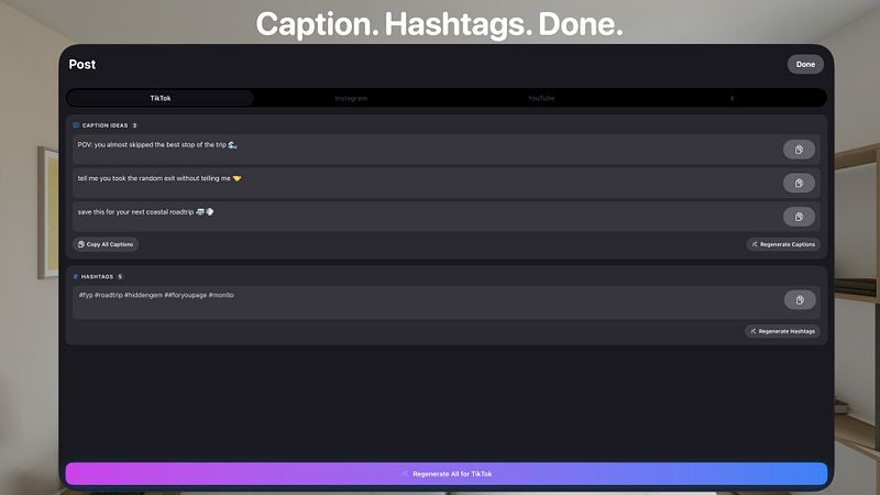 Screenshot of AI Video Editor: Monito