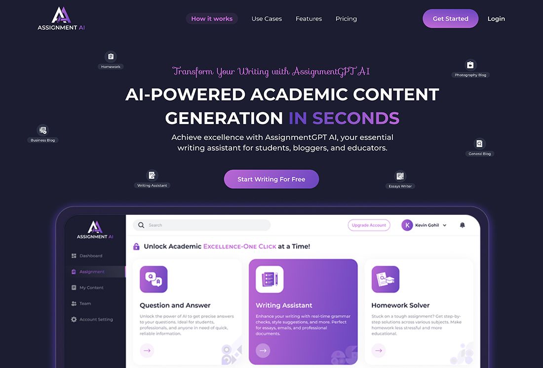 AssignmentGPT AI: Your AI Writing Assistant for Success | BetaList