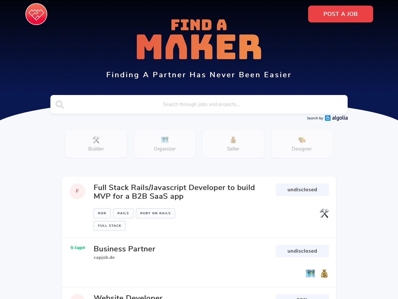 Find A Maker: Finding A Partner Has Never Been Easier | BetaList