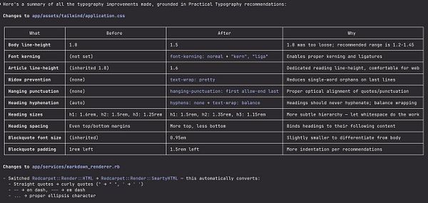 A screenshot of the Practical Typography website showing a section titled 'Punctuation,' with interactive navigation and an article on punctuation rules.