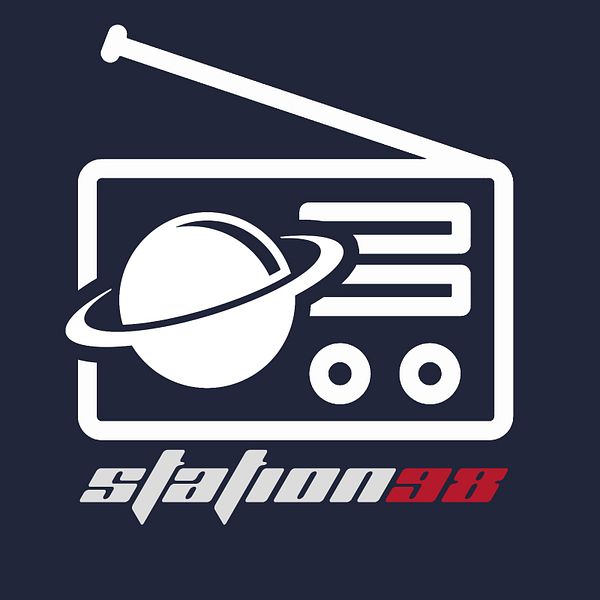 The image features a logo for a rocket tracking app, combining elements of a radio and a planet.