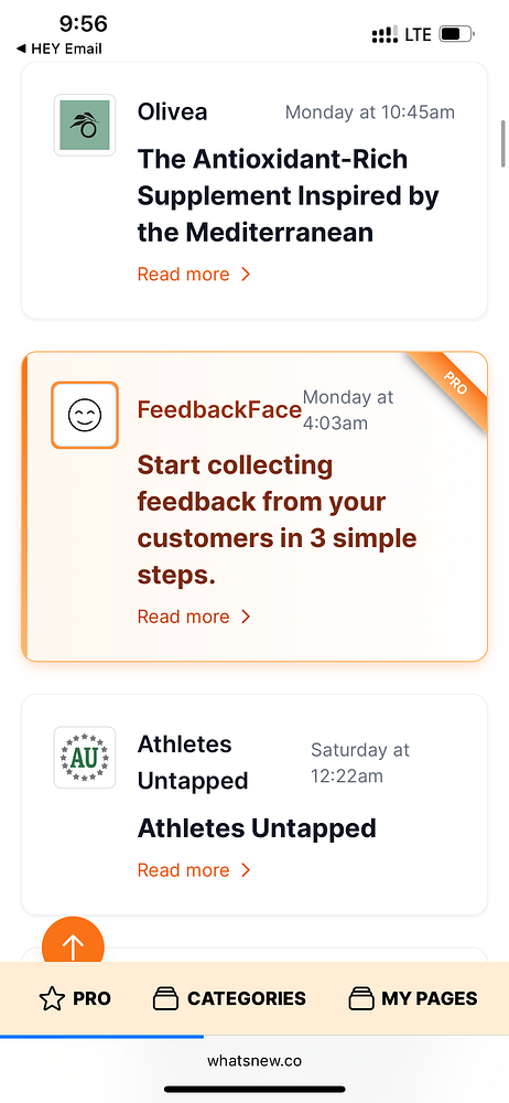 The image displays a mobile app interface showcasing updates in a homepage feed.