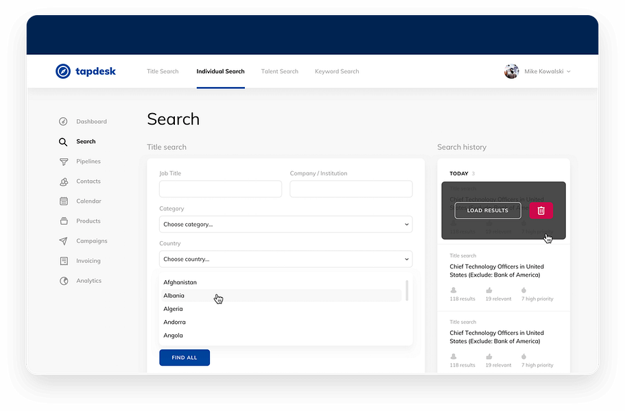 Tapdesk CRM
