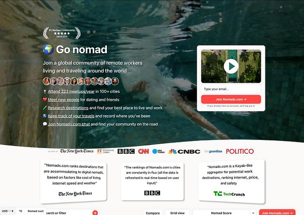 Screenshot of the Nomads app login screen showing a missing or disabled Log In button and user login options.