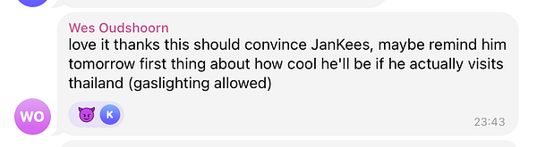 A colorful website welcoming the user with the message 'Looking for why I should go to Thailand?'.