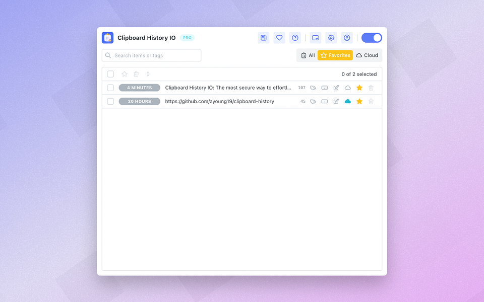 Clipboard History IO