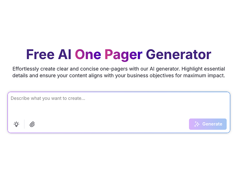 AI One Pager Generator