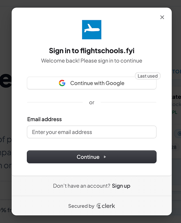 Screenshot of a Clerk admin dashboard showing sign-in method settings with Google Single Sign-On configuration.