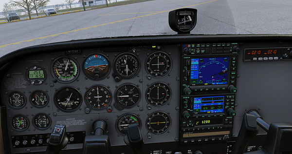 Screenshot of a flight simulator map showing a flight path and navigation data for a VOR navigation practice session.