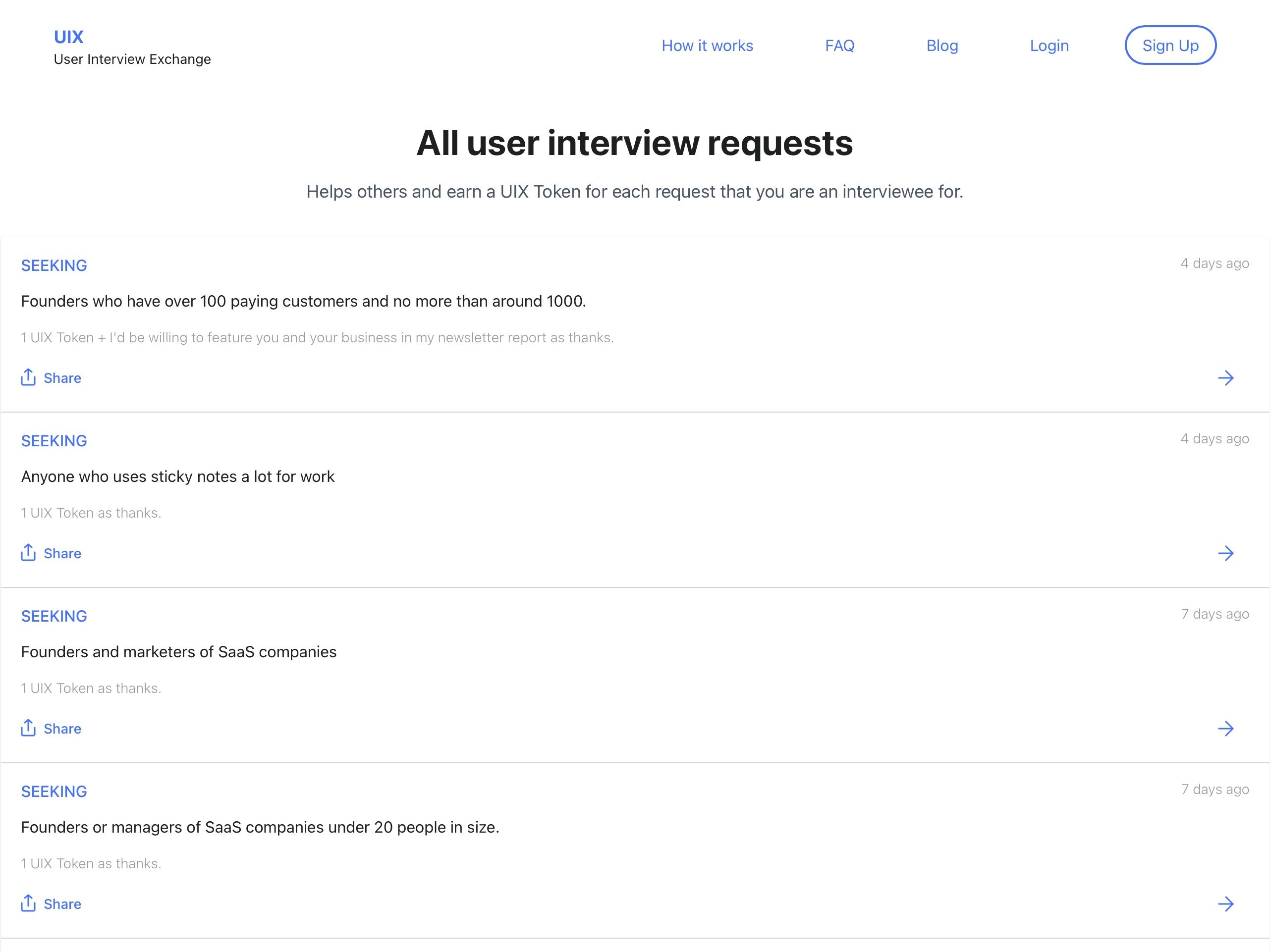 The User Interview Exchange