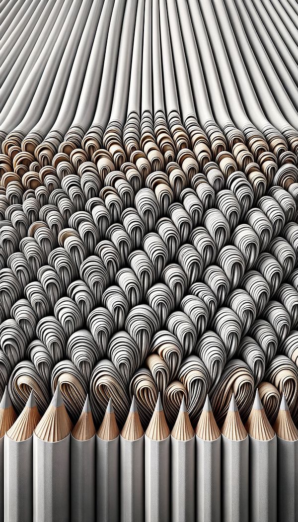 a close-up of the tightly gathered folds of pencil pleat curtains, emphasizing their resemblance to a row of pencils