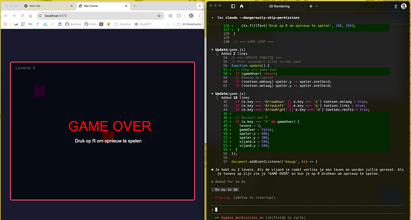 Screenshot of a chat interface displaying messages from 'claude-v1.3' and user with conversation about game elements.