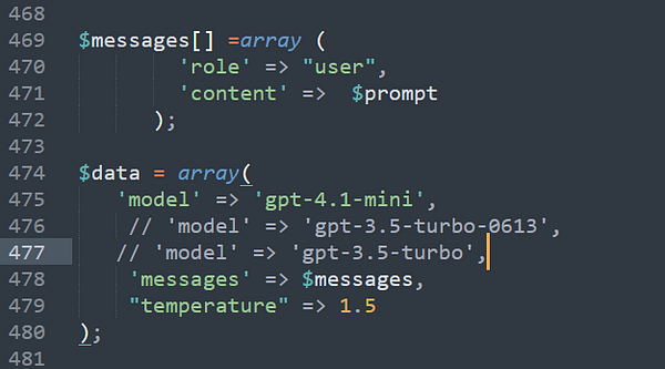 The image displays a code snippet for a visa sponsorship checker script.