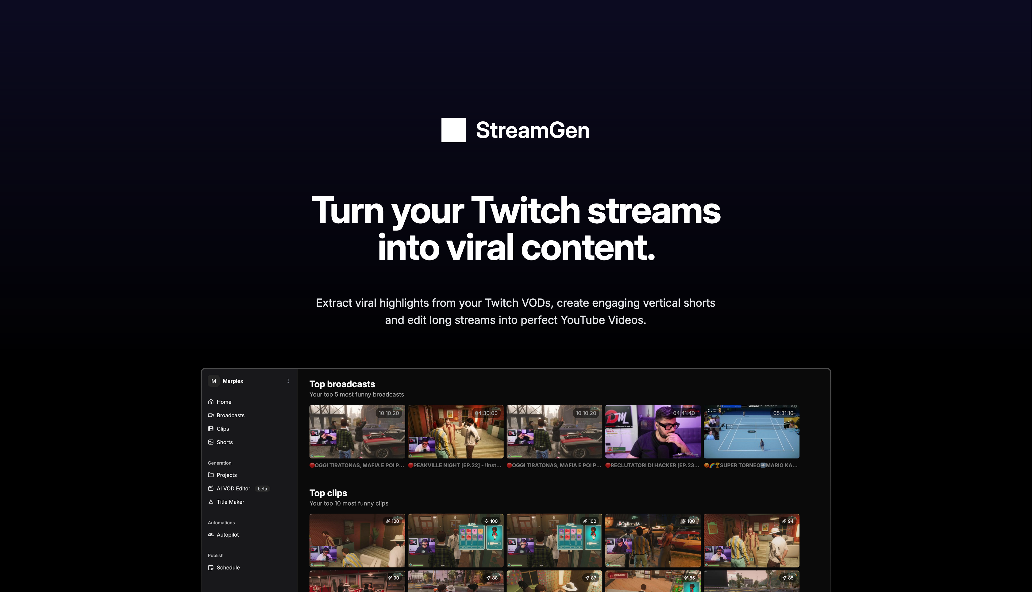 StreamGen: Turn your Twitch streams into viral content | BetaList