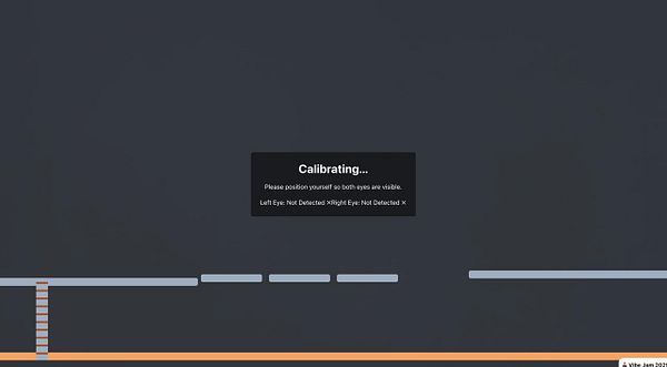 The image displays a calibration screen for eye tracking software.