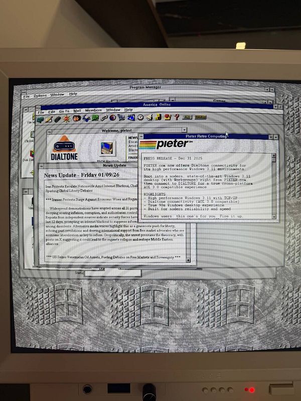 Screenshot from MAME displaying a CRT shader effect on a game running on a Raspberry Pi 5 emulator.