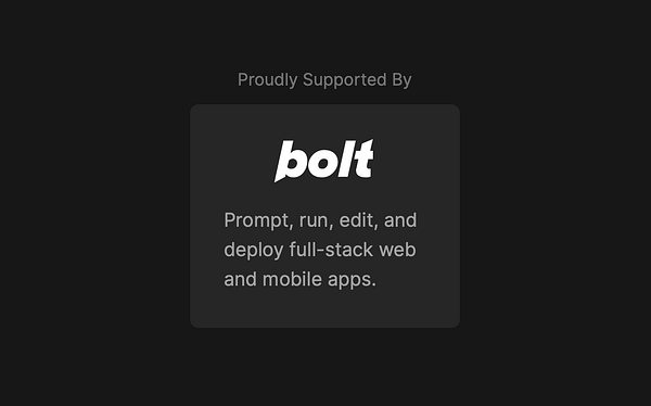 The image features a sponsorship logo for Bolt on a dark background.