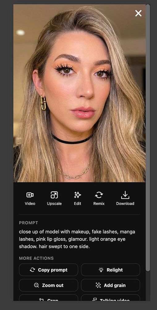 Mobile interface displaying a gallery of images with navigation and action icons.