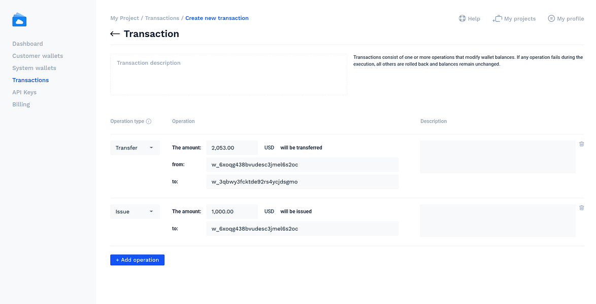 Cloud Wallet API