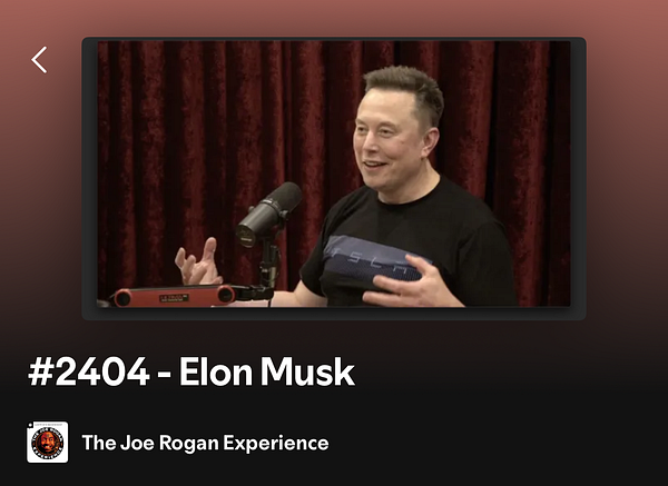 Elon Musk is engaged in conversation during an episode of The Joe Rogan Experience.