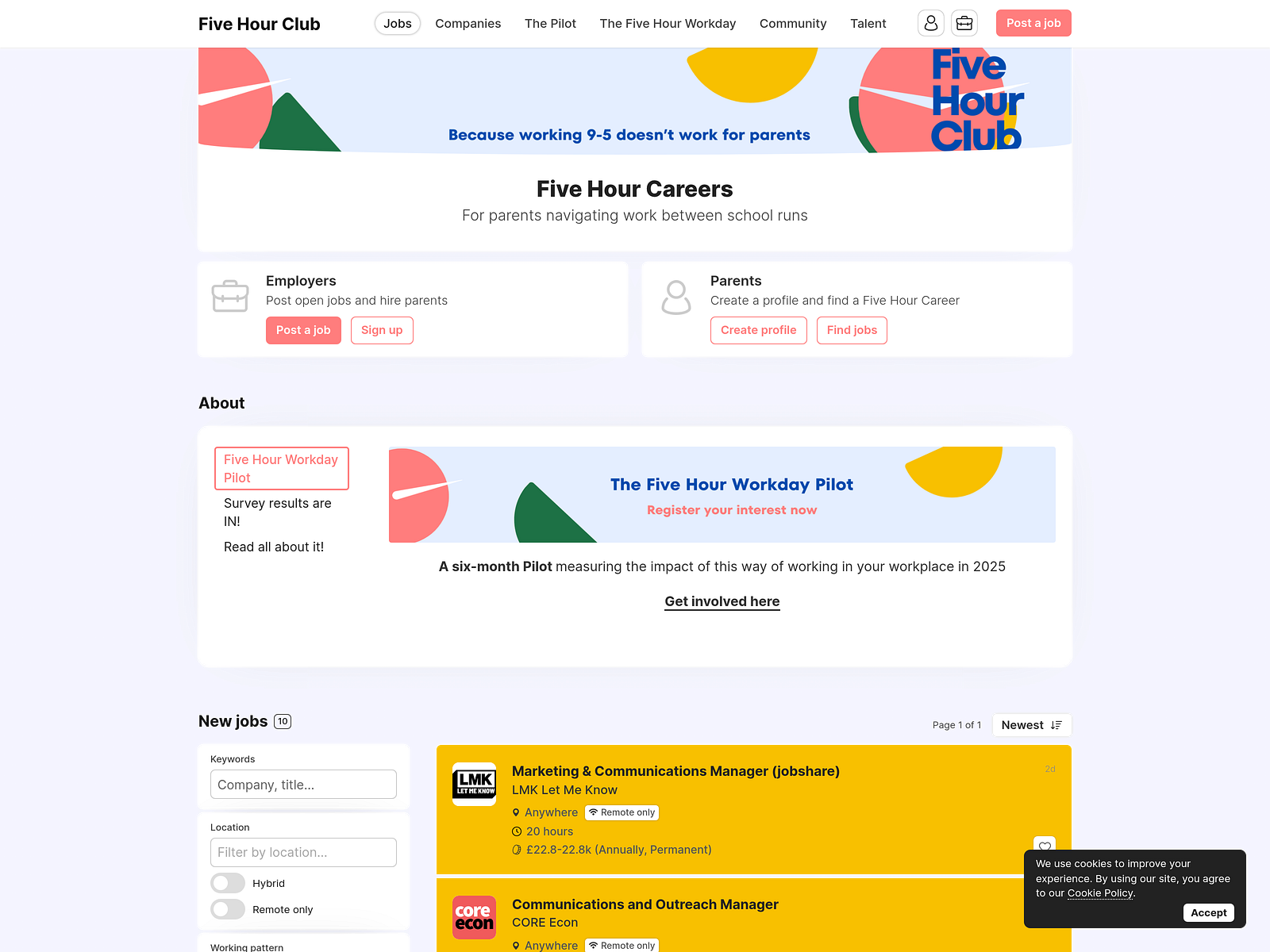 Five Hour Club - Job Board Review – Startup Jobs