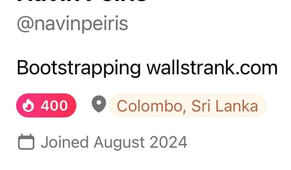 A social media profile highlights a milestone of 400 days.