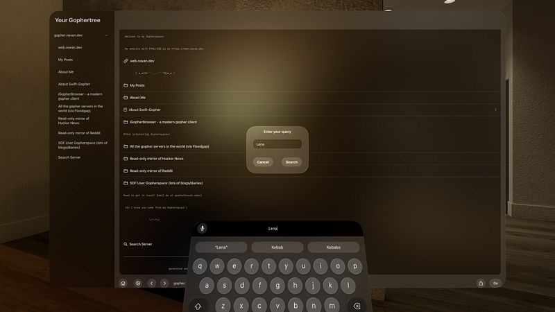 Screenshot of iGopherBrowser