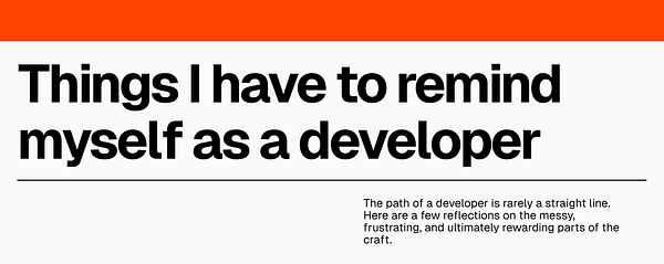 A graphic featuring reminders for developers, emphasizing the non-technical skills needed in the profession.
