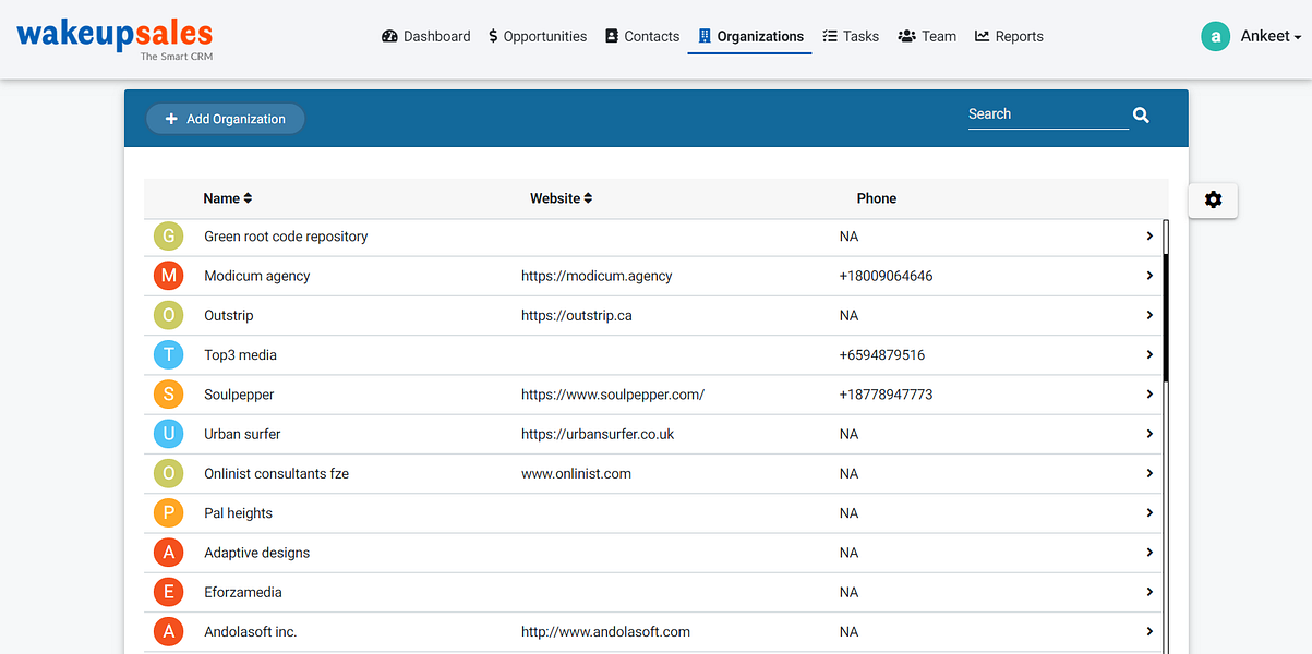 Wakeupsales CRM