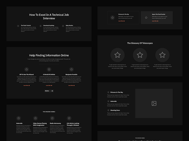 Sections Wireframe Kit