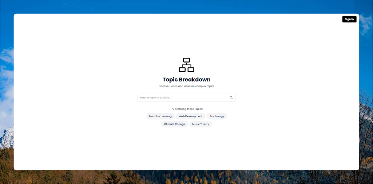 Topic Breakdown: Break down complex topics into visually | BetaList