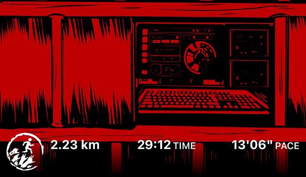 The image features a stylized digital interface with a dark, ominous theme.