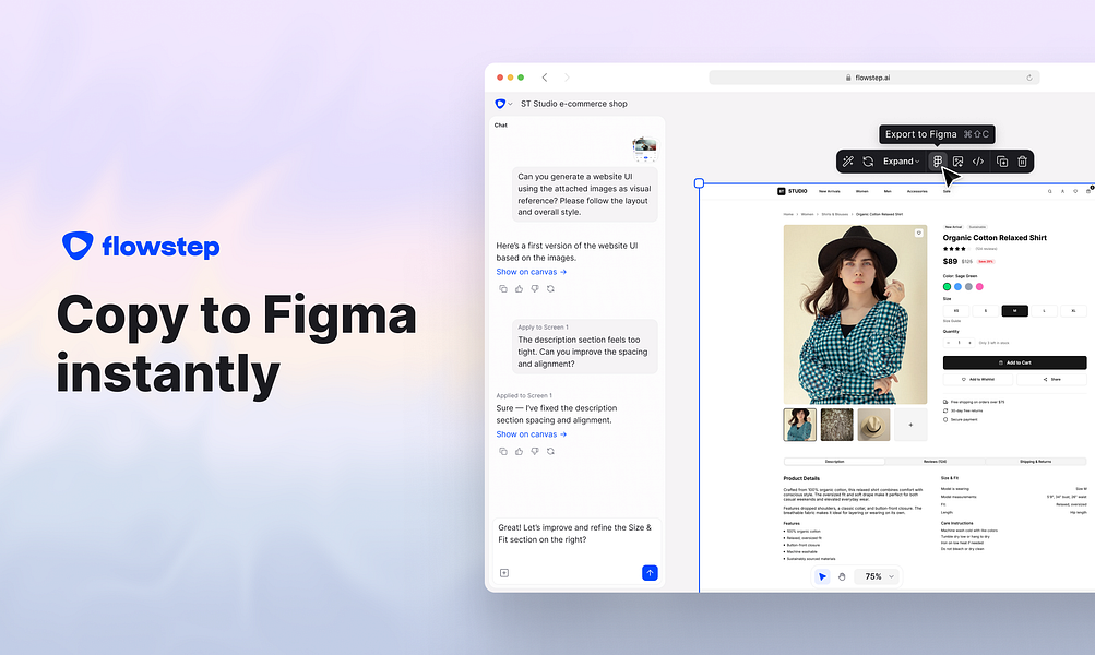 Flowstep: Generate real UI design in seconds | BetaList