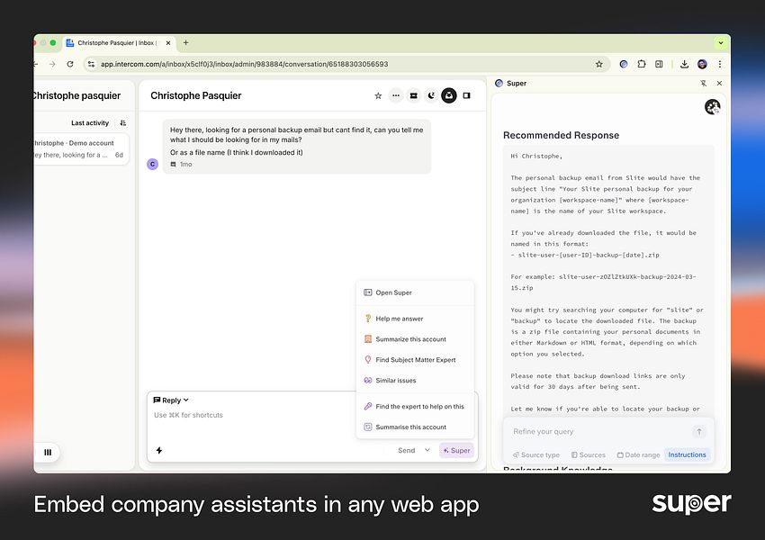 Super: Turn company data into answers & agents for your | BetaList