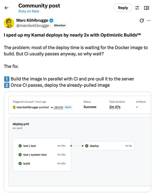 Screenshot of a terminal showing deployment progress with timestamps and status updates.