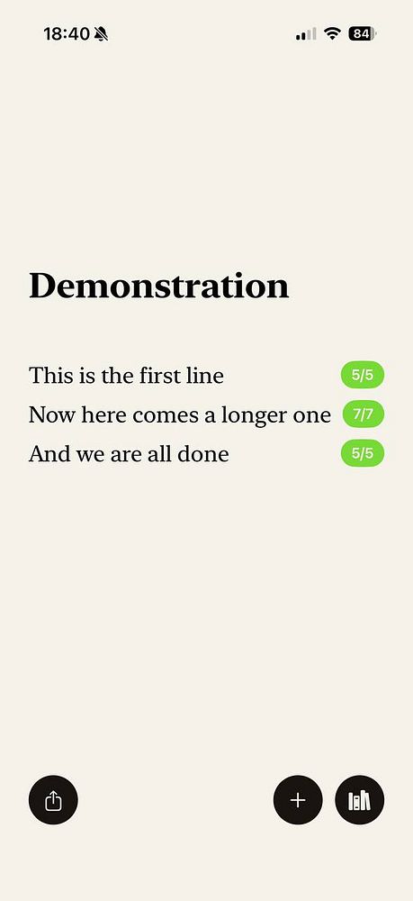 Screenshot of a Haiku app interface showing Japanese haiku and English translation with options to favorite and share.