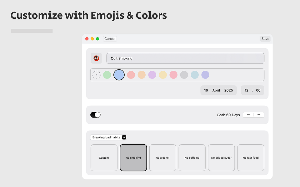 NowAgo - Habit Tracker for iOS/MacOS