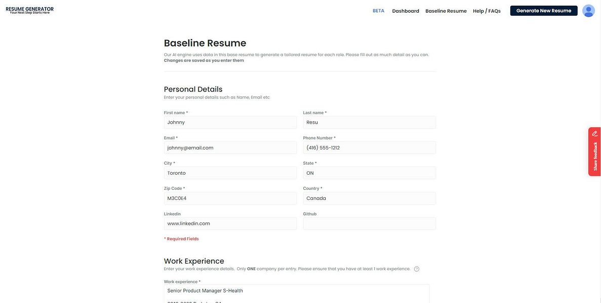 Resume Generator
