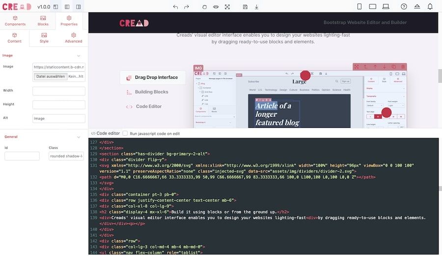 Cread Website Editor