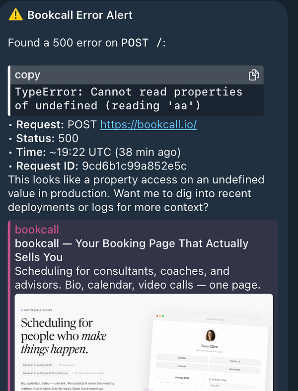 Screenshot of a server error message from a television streaming application.