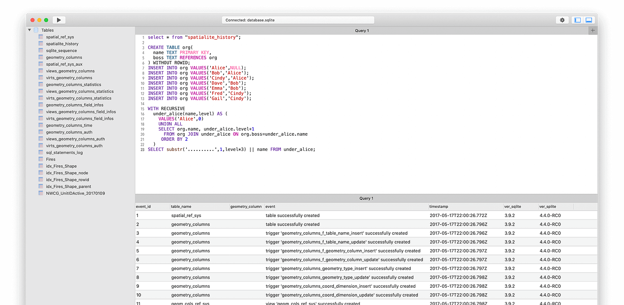 dbHarbor: SQLite