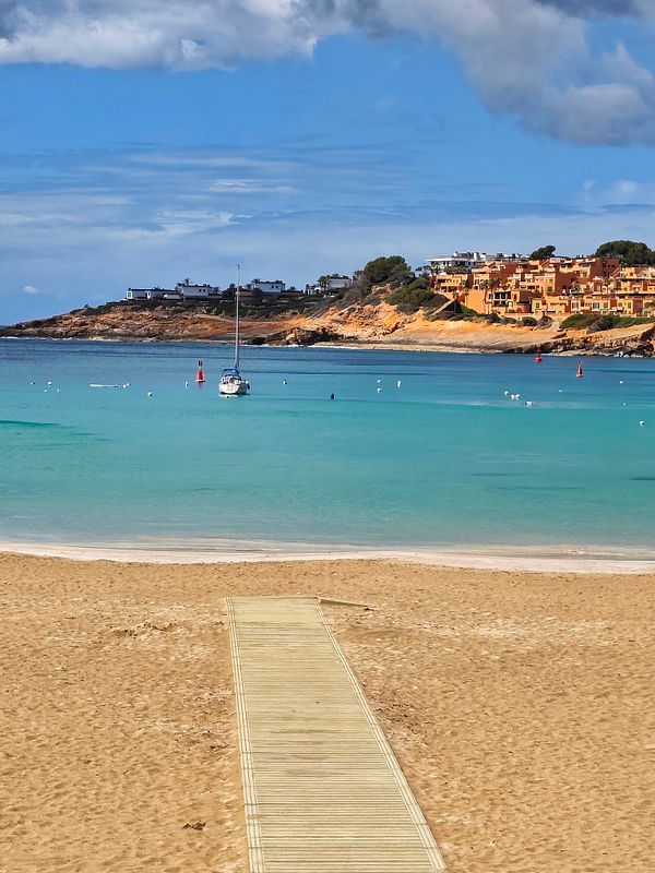 A couple hiking on a forested trail during autumn with colorful fall foliage.