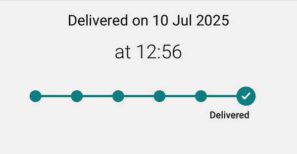 The image displays a delivery confirmation for a package.