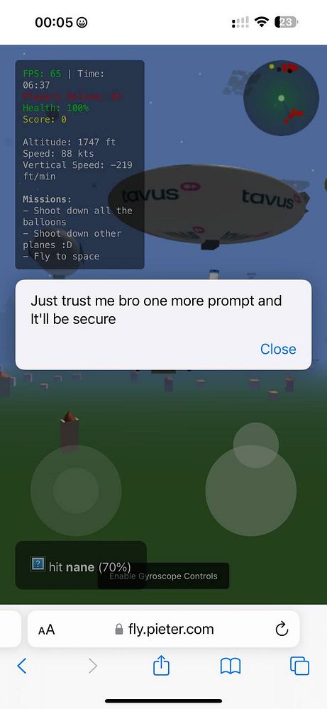 The image displays a gaming interface with a humorous prompt and various gameplay statistics.