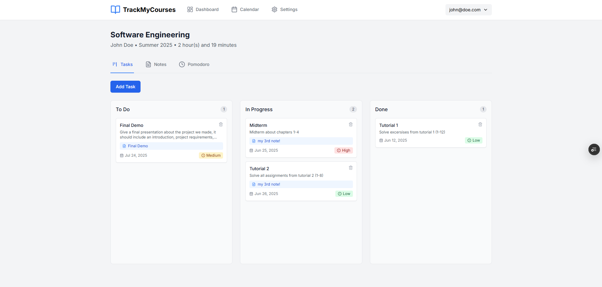 Track My Courses: Organize school life, one course at a