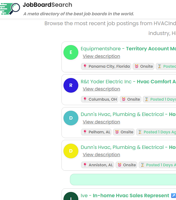 A webpage screenshot displaying a featured job board with various job listings, user interface elements, and promotional banners.