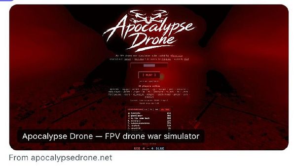 A cyberpunk-themed artwork showing a futuristic woman with vibrant neon lighting against a dark city backdrop with giant text 'APOCALYPSE' and the URL 'apocalypsedrone.net'.