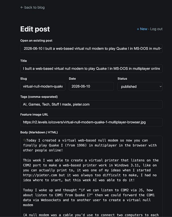 Screenshot of a terminal window showing commands configuring and running a Rust-based blog project backend using Actix-web.